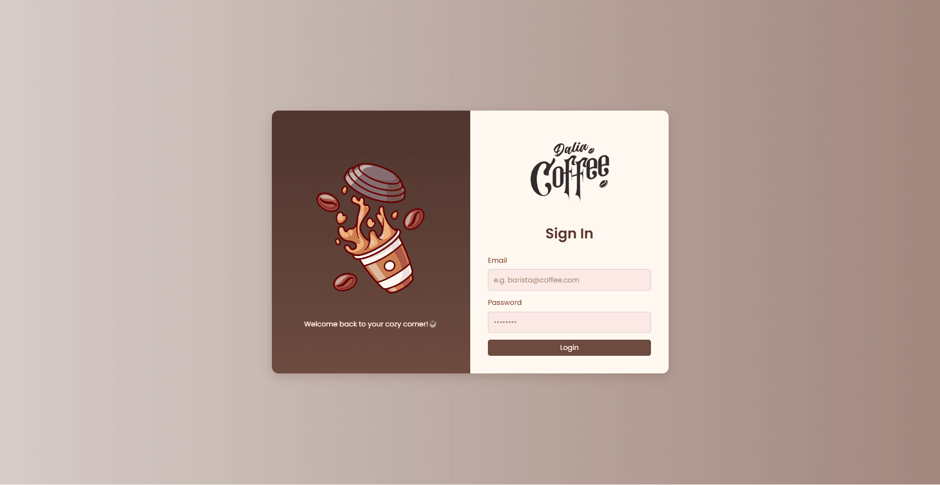 Dalia Coffee project preview